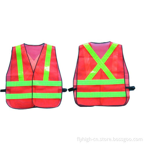 Red/Green Color Sleeveless Reflective Working Jacket